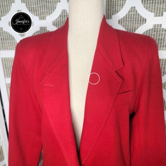 Liz Claiborne Liz Sport Vintage Petite Red 100% Laine Wool Blazer Size 8P - Picture 3 of 12